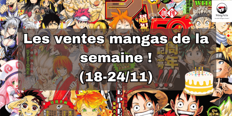 Les ventes mangas au Japon du 18 au 24 novembre 2024 !