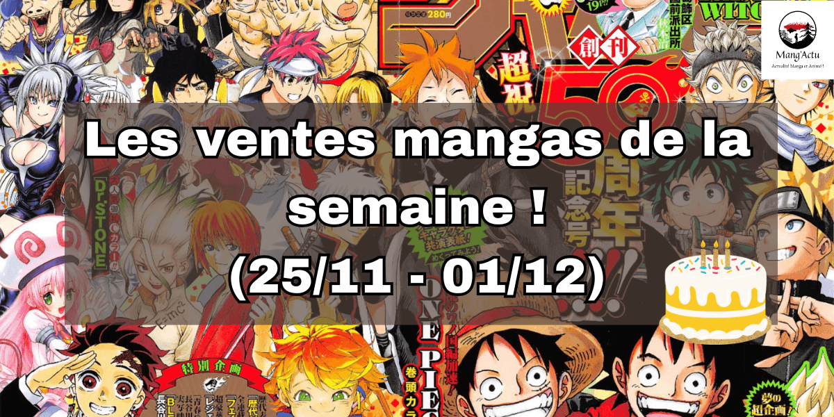 Les ventes mangas au Japon du 25/11 au 01/12 2024 ! 1 Ventes mangas de la semaine