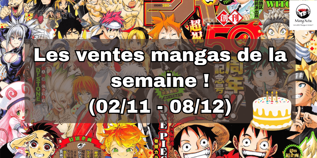 Les ventes mangas au Japon du 02/12 au 08/12 2024 ! 1 Ventes mangas de la semaine