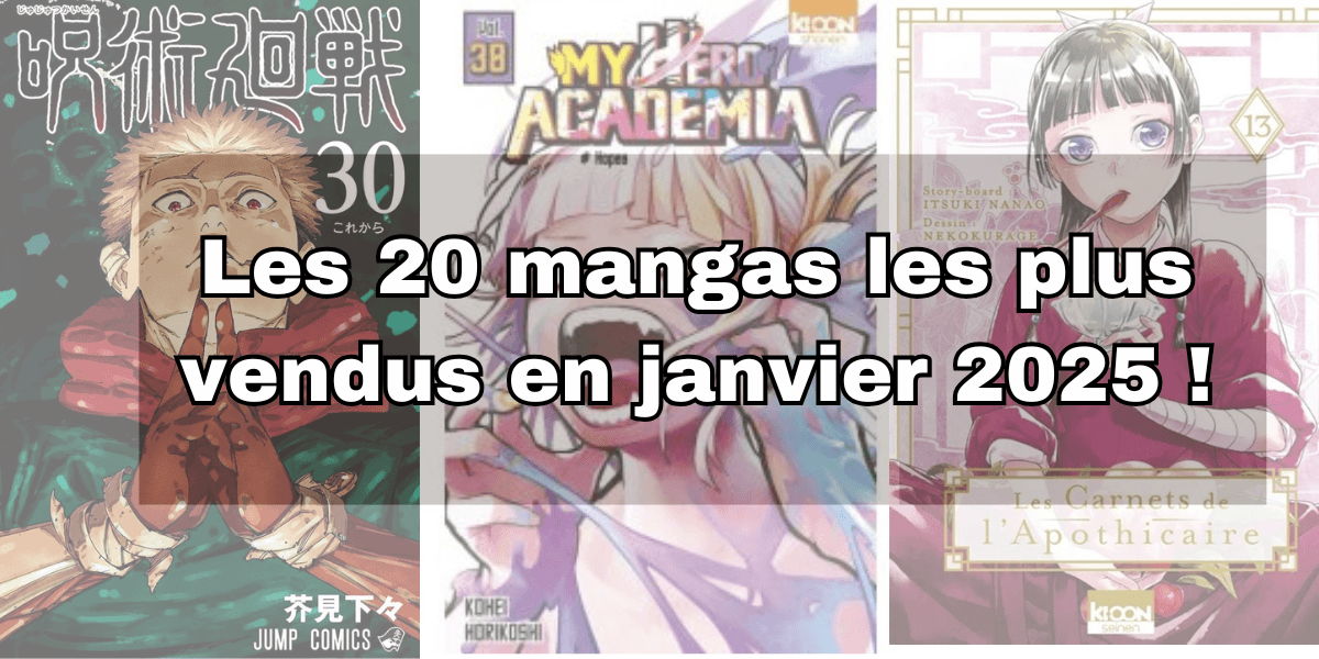 Ventes mangas janvier japon
