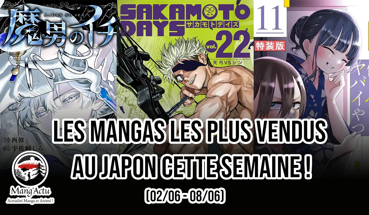 Top 10 séries mangas au Japon du 02/06 au 08/06 ! 1 vente manga jap 13