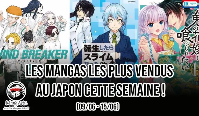 Top 10 séries mangas au Japon du 09/06 au 15/06 !