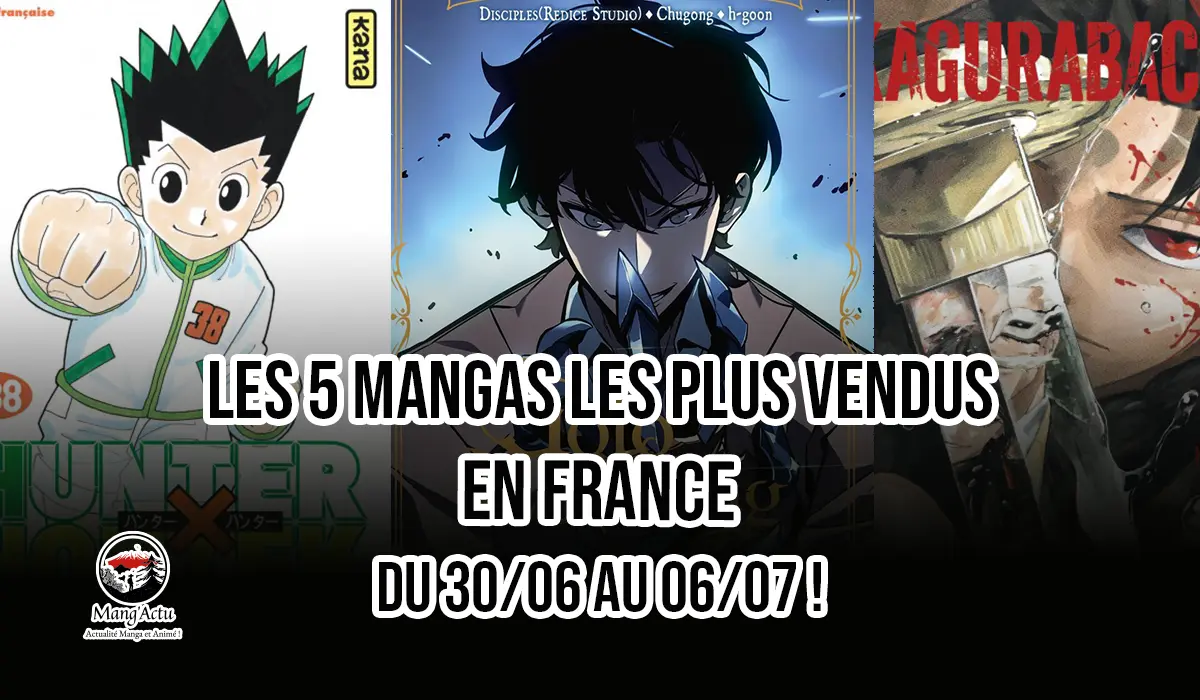 Les 5 mangas les plus vendus en France du 30/06 au 06/07 ! 1 Top ventes france 17 23 22