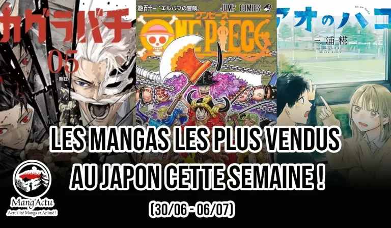 Top 10 séries mangas au Japon du 30/06 au 06/07 !