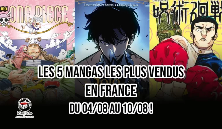 Les 5 mangas les plus vendus en France du 04/08 au 10/08 !