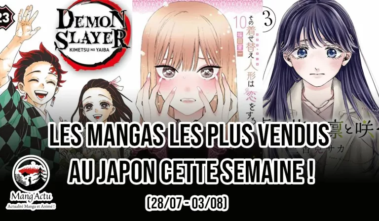 Top 10 séries mangas au Japon du 28/07 au 03/08 !