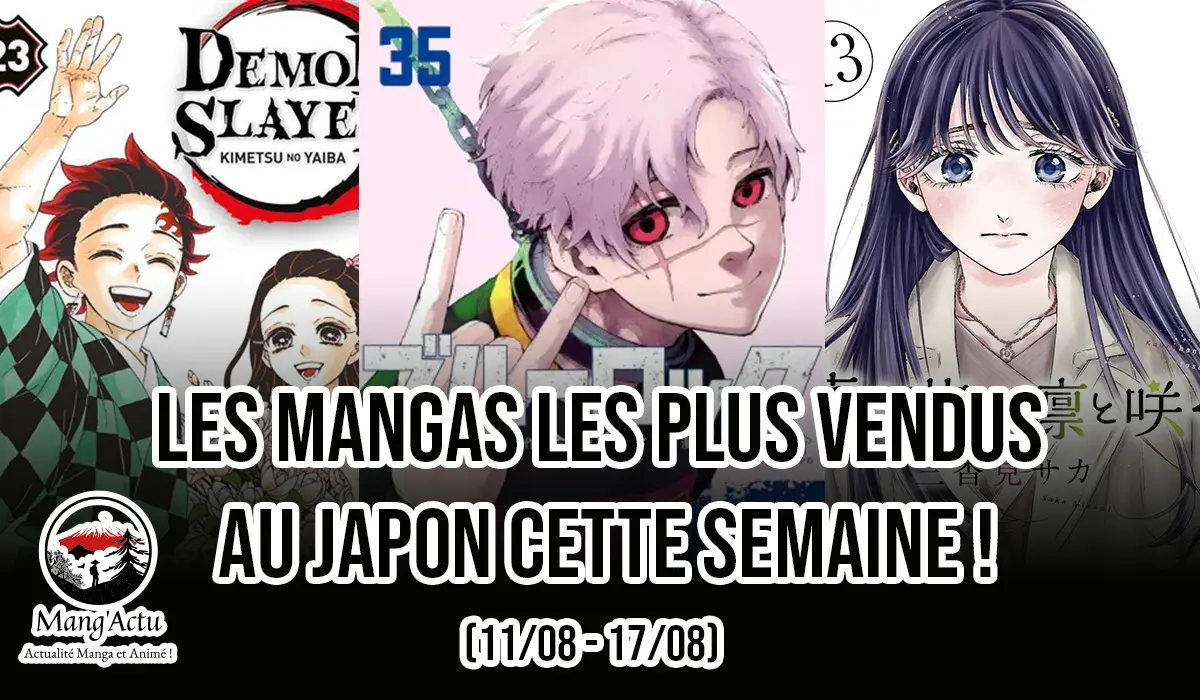 Top 10 séries mangas au Japon du 11/08 au 17/08 ! 1 vente manga jap 23